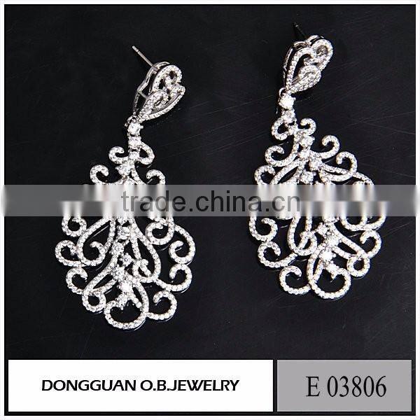 Fashion imitation jewellery/brass earring jewelry hanging stud earrings