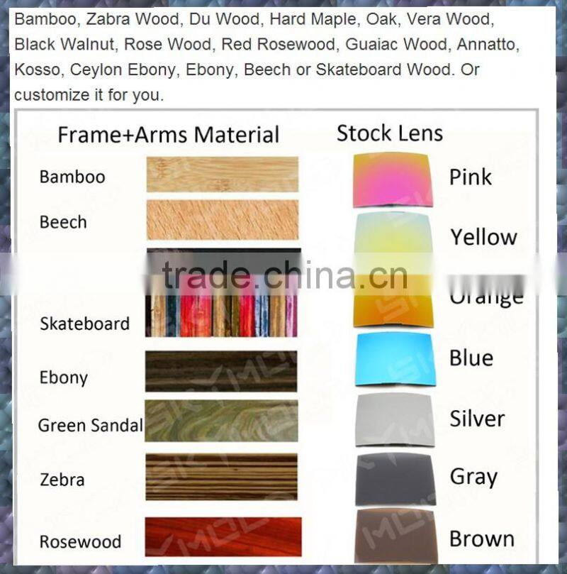 High quality Fashion bamboo wood sunglasses