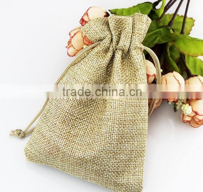 13cm*18cm Hot Pink Color Wholesale Custom Jute Bag Linen Cotton Bag