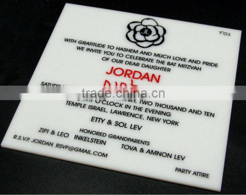 Popular plastic Customized Invitation