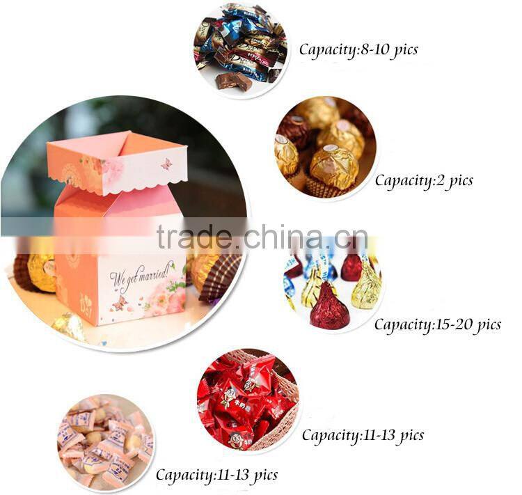 Hot sale Wedding Paper Favor Box Pink Wedding Paper Favor Box Ribbon Wedding Paper Favor Box