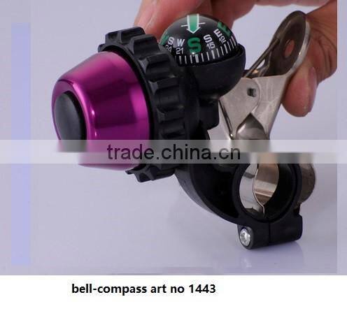 Aluminium novelty China bicycle bike turning bell with compass