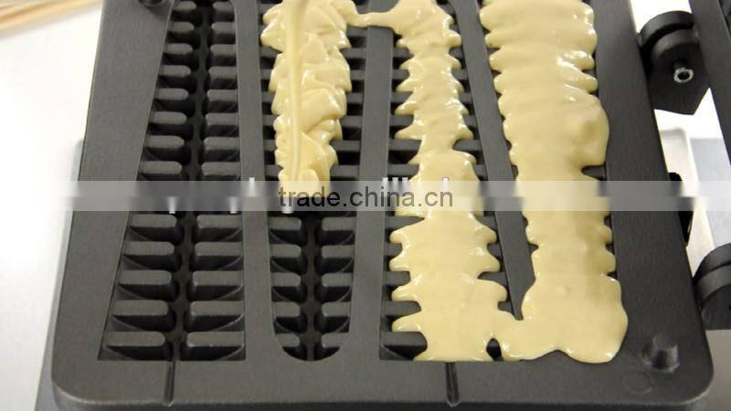 4pcs Commercial Use Non-stick 110v 220v Electric Lolly Waffle on A Stick Maker with Drip-tray