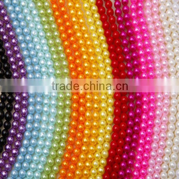 Hot selling 5mm colorful immitation pearl ABS round plastic beads chain for Jewelry christmas