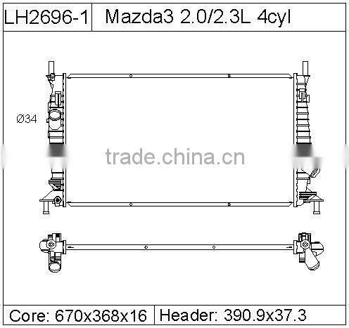 Auto Radiator for Mazda 3 2.0/2.3L CYL L4