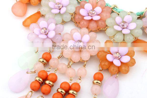Multicolor Flower Vintage Choker Collar Pendant Statement Necklace Women Necklaces & Pendants Fashion Necklaces for Women 2014
