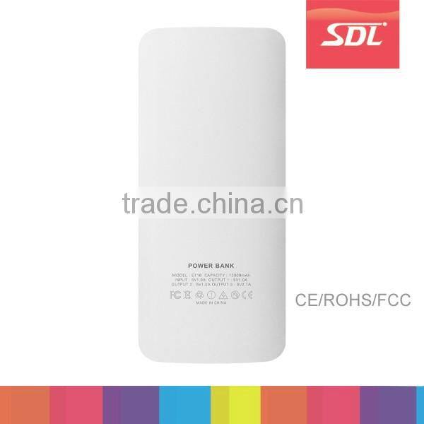 High capacity portable power bank 11000mah with three usb with LED light