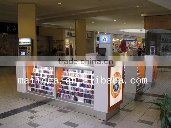 Custom made cell phone accessories kiosk cell phone kiosk in shopping mall