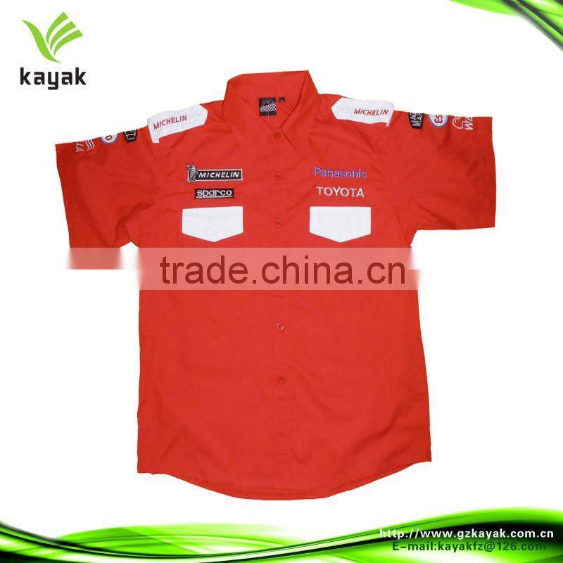 Red long sleeve motorbike racing suits/racing crew shirts