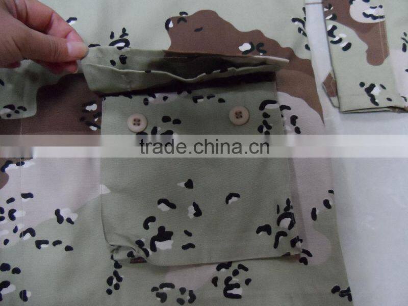OEM white dot brown printed cotton polyester ripstop strong anti tearing european camouflage military uniform