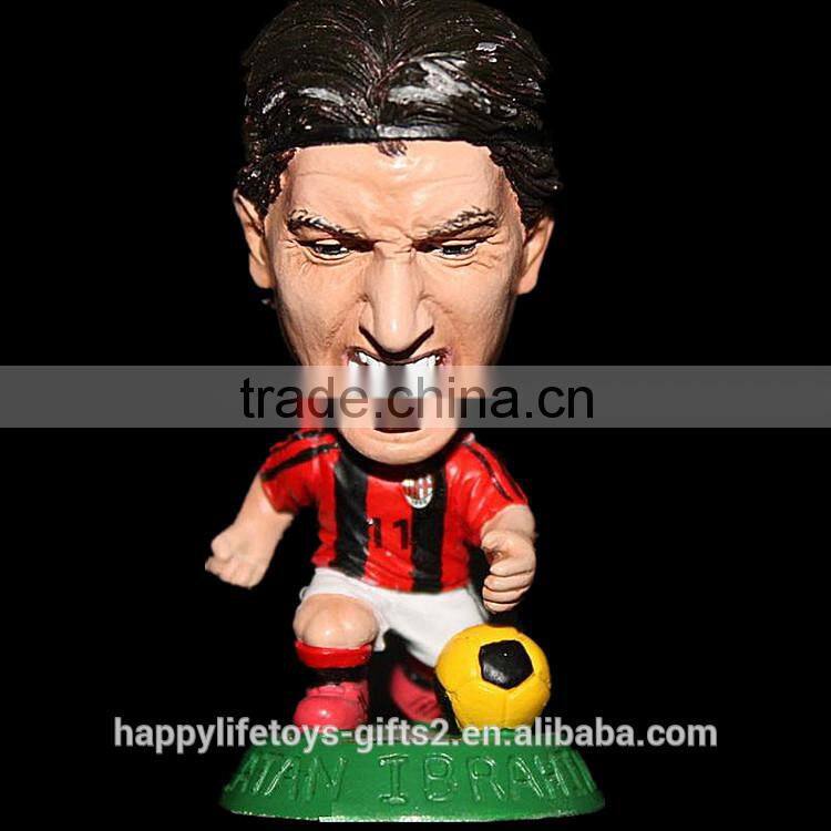 soccer player man polyresin big head football player toys PVC figurines