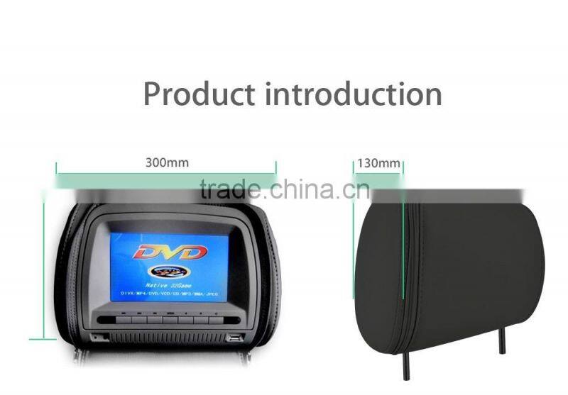 7inch HD Digital Touch screen Car Headrest monitor DVD play