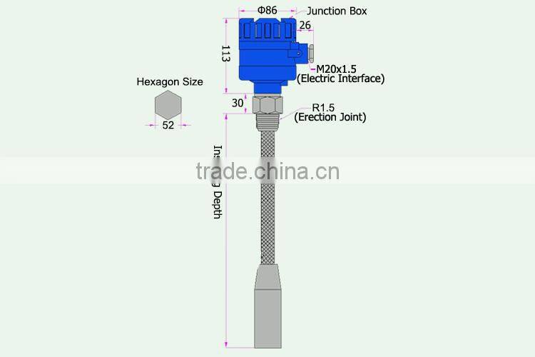 2015 new Capacitance Type Level Sensor/Level Switch (Cable Electrode with 316L)