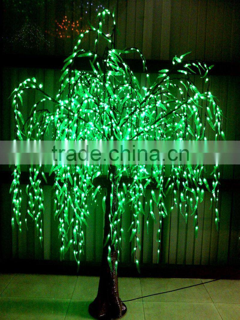 3546 pcs leds dry tree for decoration, good quality led willow tree light green/ white color 3.5m green tree