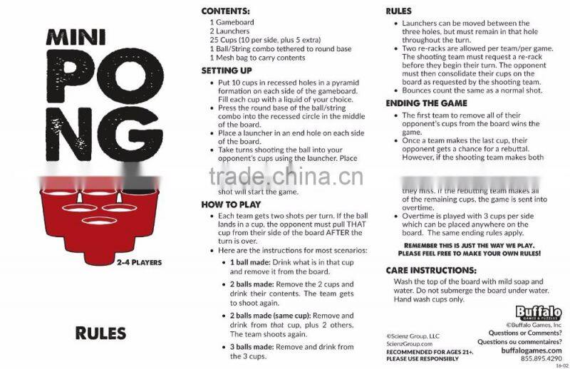 Mini Pong - Bring The Party Anywhere Game/mini beer pong