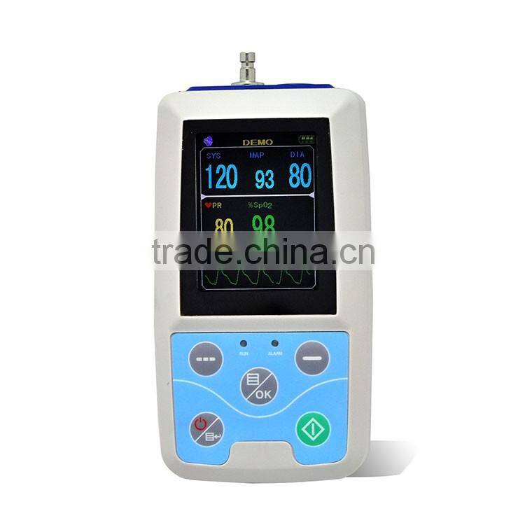 2016 new product big color LCD 24 hours SpO2 ambulatory monitoring ABPM system
