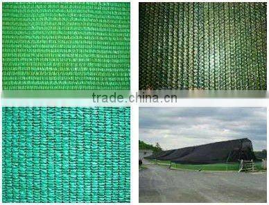 Dark green sunshade netting with plant fied