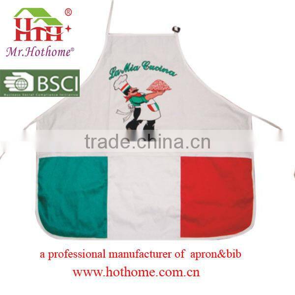 Hot wholesale super good quality black kitchen cooking embroidered bib apron