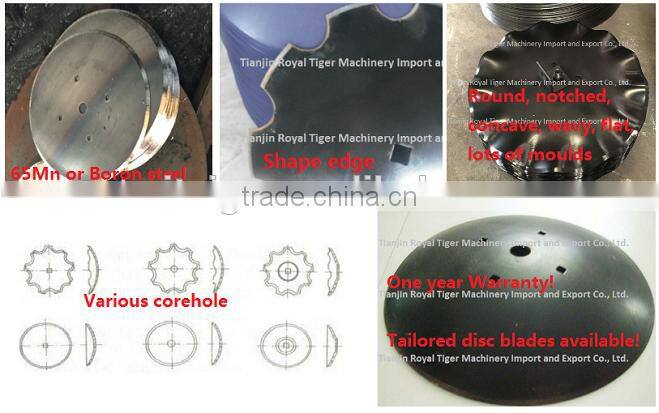 Harrow disc with diameter of 660mm and thickness of 6mm and square hole