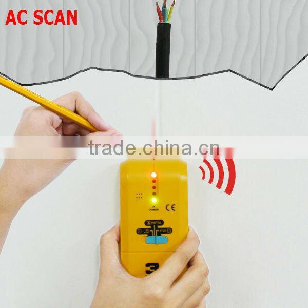 3-in-1 Detector Find Metal Wood Studs AC Voltage Live Wire Scanner Finder with Groove + Buzzer