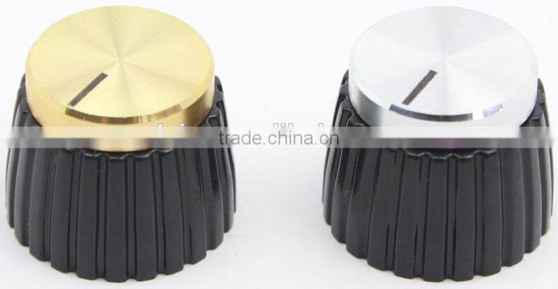 Guitar aluminum mini Marshall style (silver) gold knob