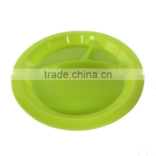 8 pcs green round plate plastic tableware picnic set