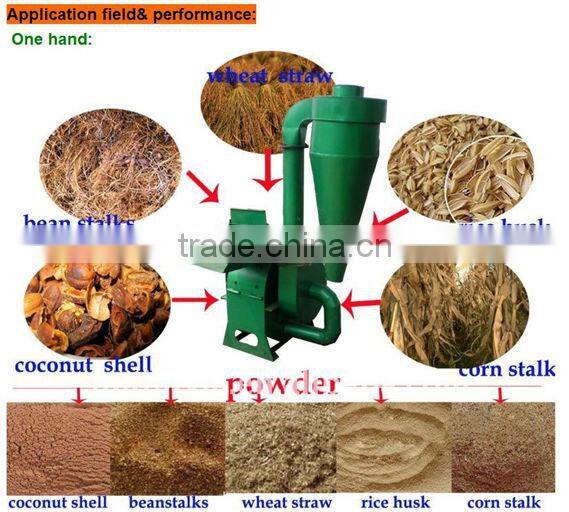 Low price wheat straw hammer crusher machine with high effective
