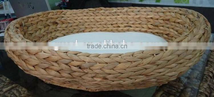 Pet product wholesale natural water hyacinth woven pet bed