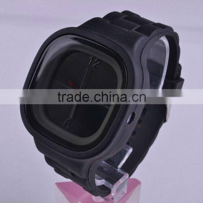 Stylish square face quartz silicon jelly watch