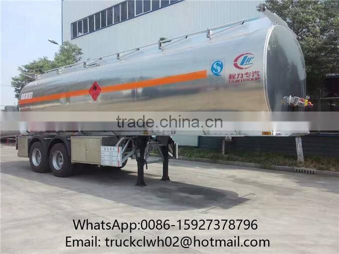 2 Axles Aluminum Alloy Oil Tank Semi Trailer 40m3 Tanker Fuel Trailer