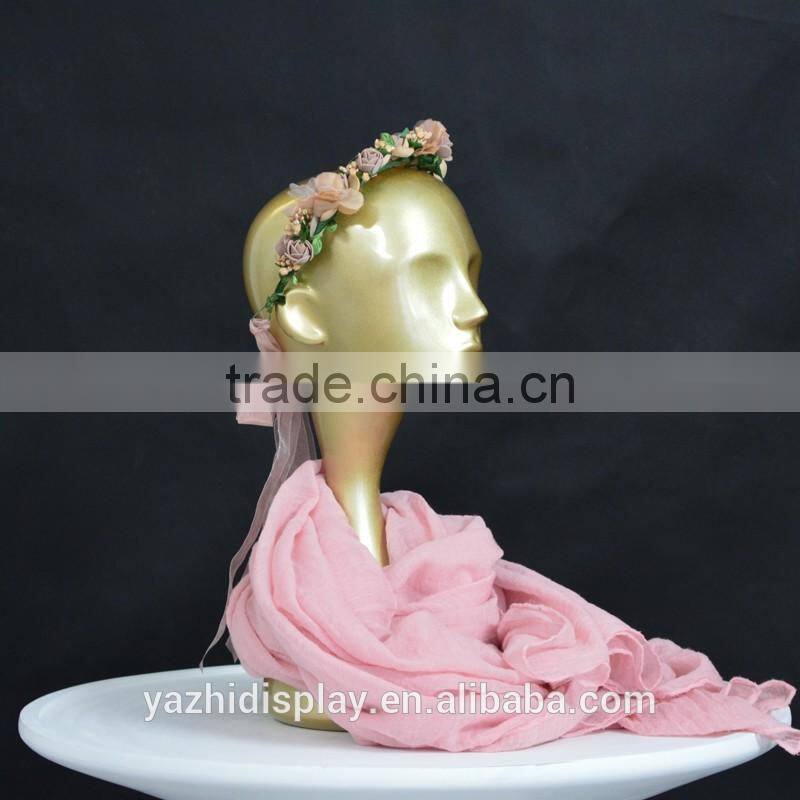 Fashion Blue /Golden Long Neck Female Mannequin Display for Wig/ Hat