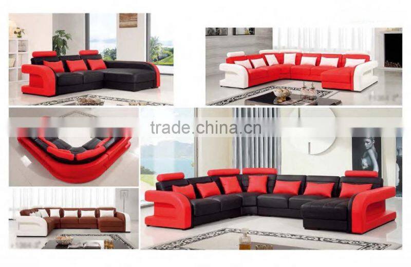 Bisini Luxury Living Room Red Leather Sofa Furniture