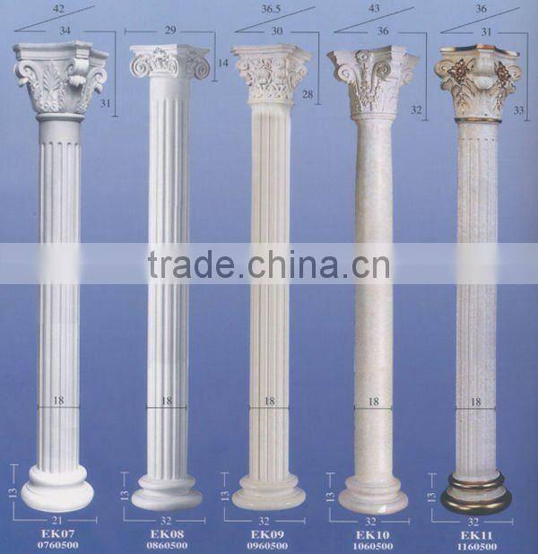 White Marble Roman Round Pillar