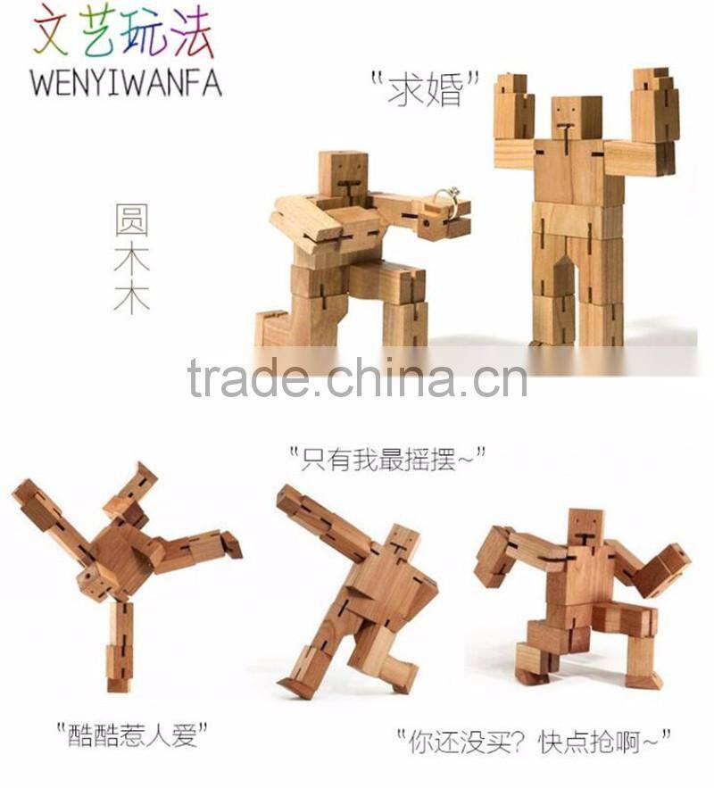 Blocks of wood cube robot Children's creative puzzle toys Amazing shape cube puzzle