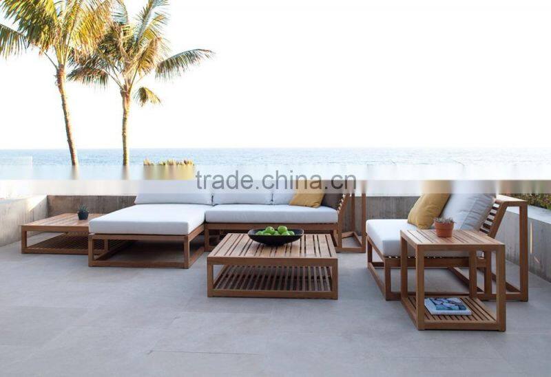 Conversation wooden set morden square wood furniture design sofa set