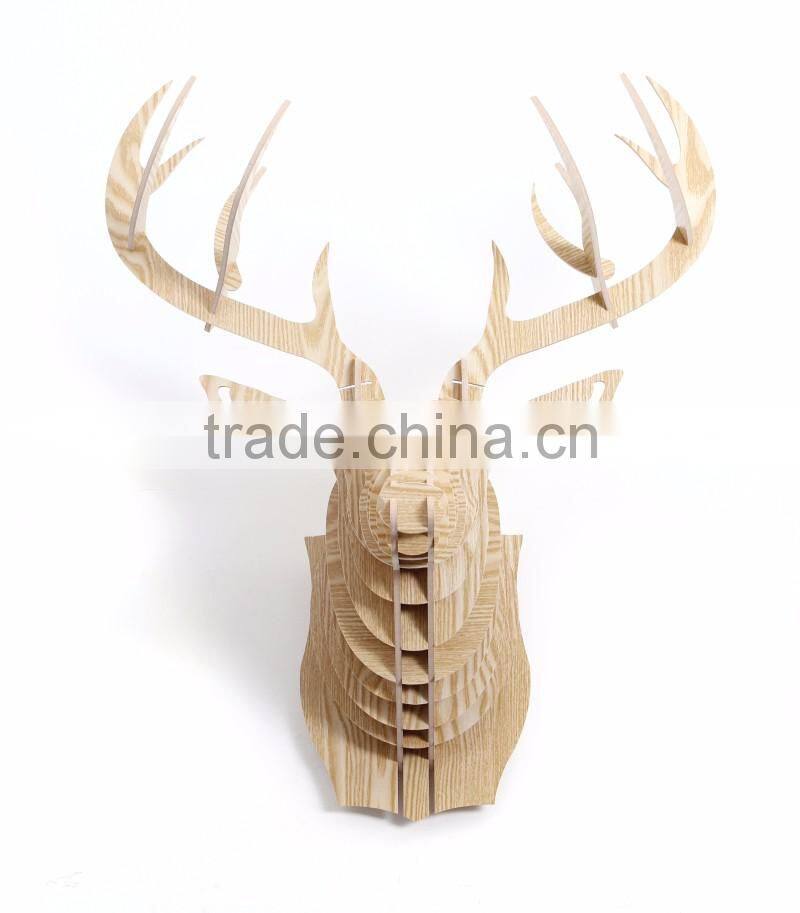Wall hanging wood crafts moose head decoration