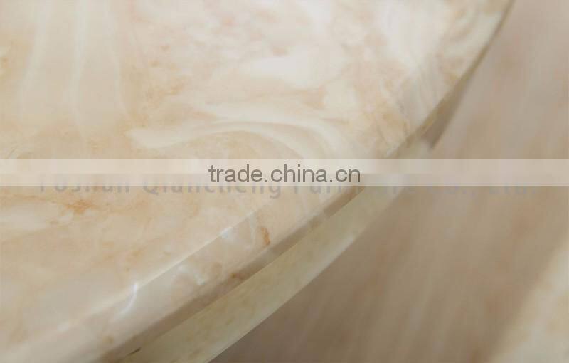 hot sale marble top stainless steel base round dining table