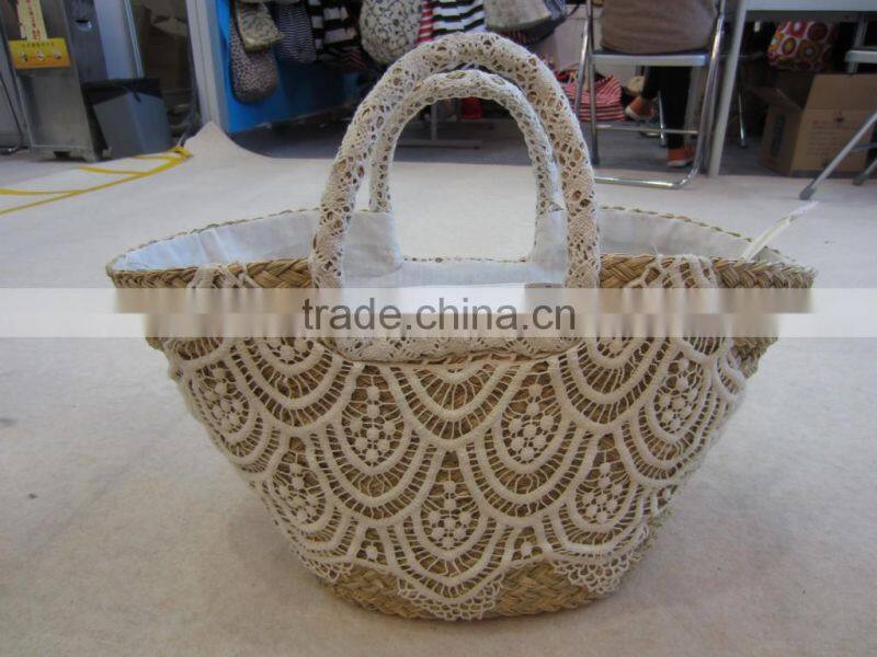 popular seagrass handmade fashion lady bag