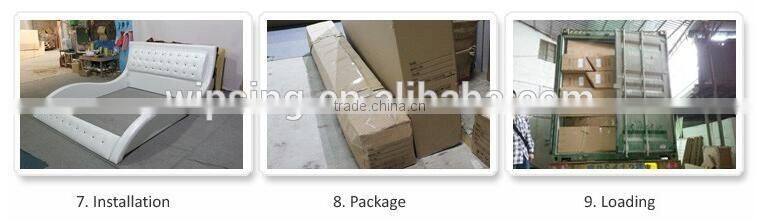 Hot selling soft modern leather bed with speaker