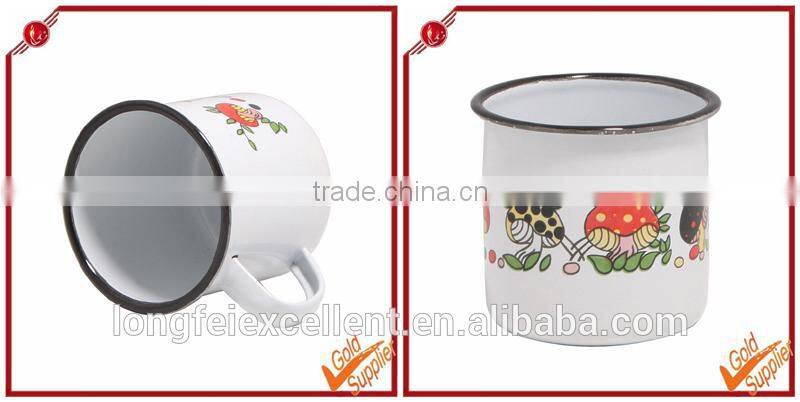 Durable and health and safety enamel wholsale cheap plain white coffee mug