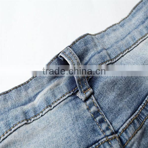 Korea style men ripped jeans washed ankle destroyed pants