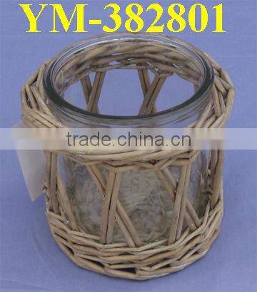 grey willow candle holder with handle