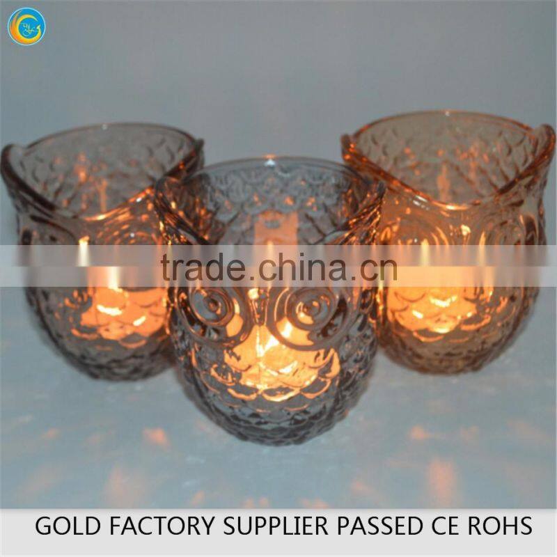 Owl head shape gold white candlestick holders luxury candle sale