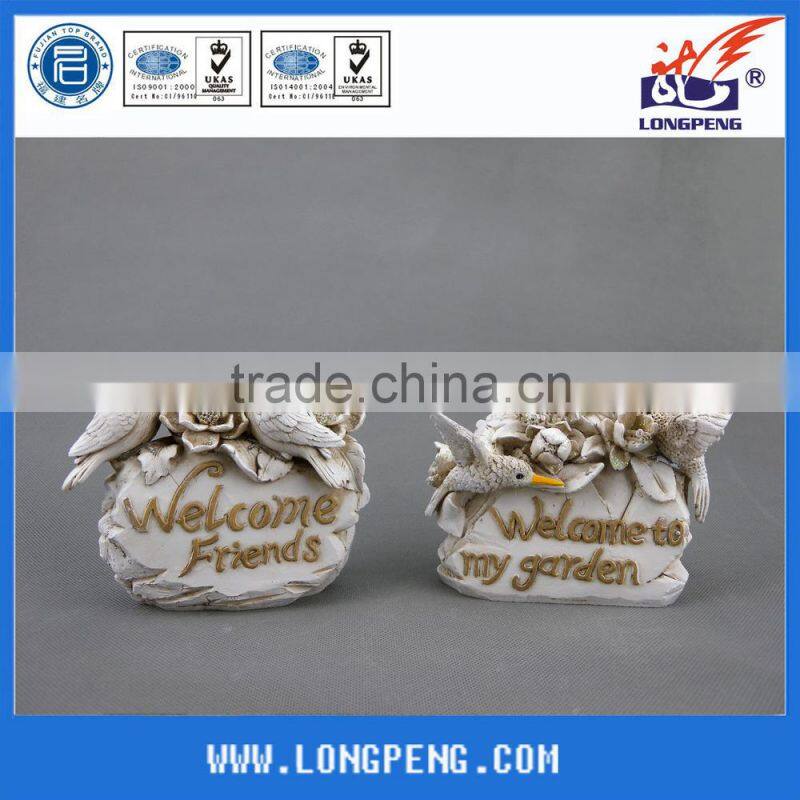 Wholesale White Welcome Polyresin Bird Garden Decoration