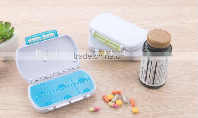 Plastic mini travelling pill box 6 day