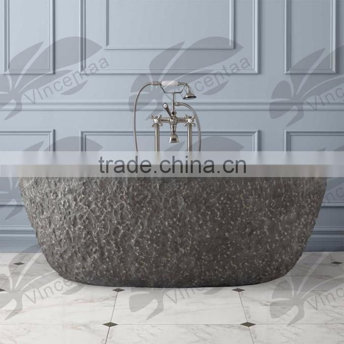 Home Decoration Stone Carving Brown Marble Modern Artistic Bathtub