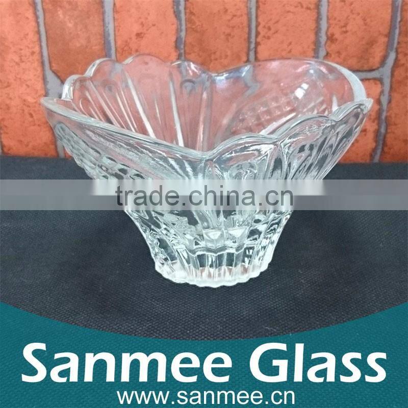 Flower Shape Glass Bowl Crystal Glass Sugar Bowl Candy Bowl