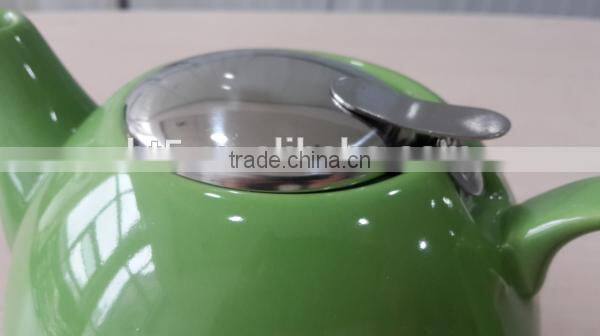 BTHJC-5 Ceramic green teapot with S/S lid and fliter
