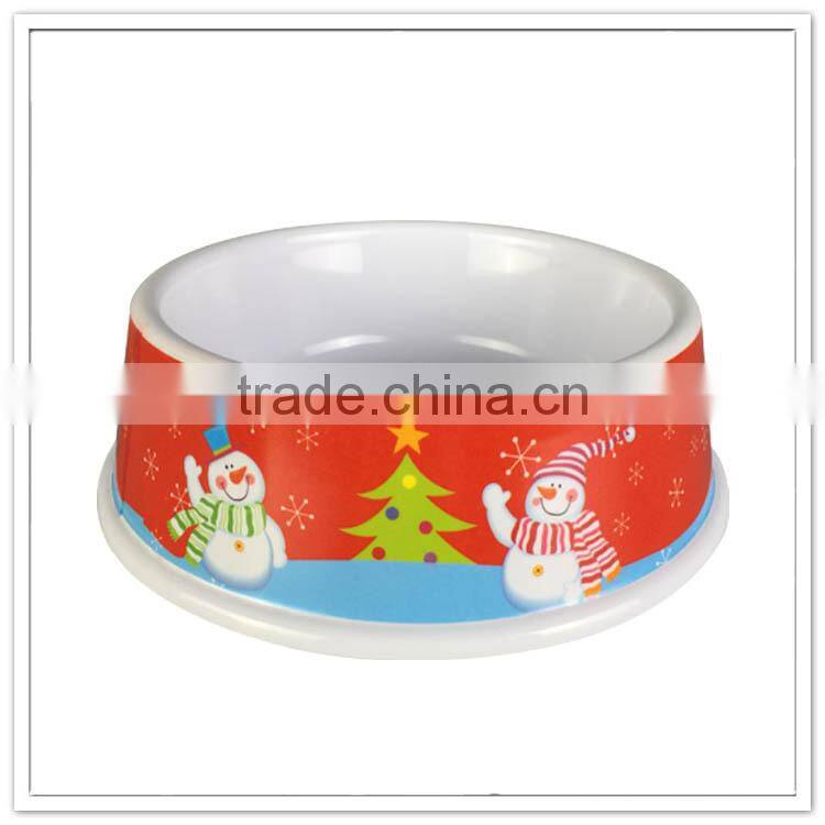 Promoted plastic per bowl with rubber ring, personalized melamine dog bowl