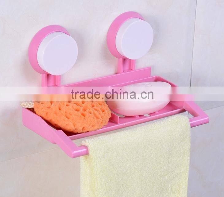 Vacuum suction cup kitchen and bathroom plastic multifunction shelf/holder/soap frame/towel rack